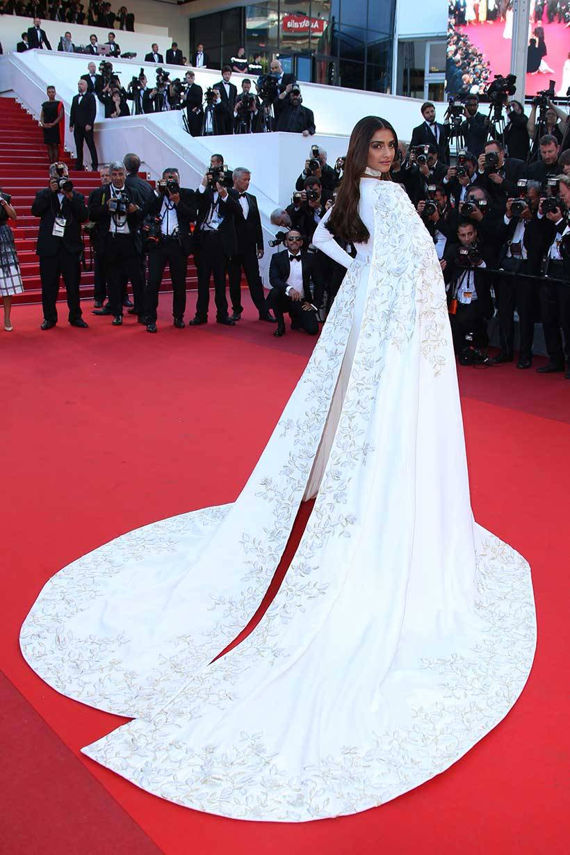 Sonam Kapoor on the red carpet before the screening of Mal De Pierres
